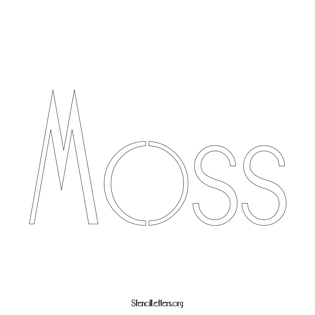 Moss name stencil in Art Deco Lettering