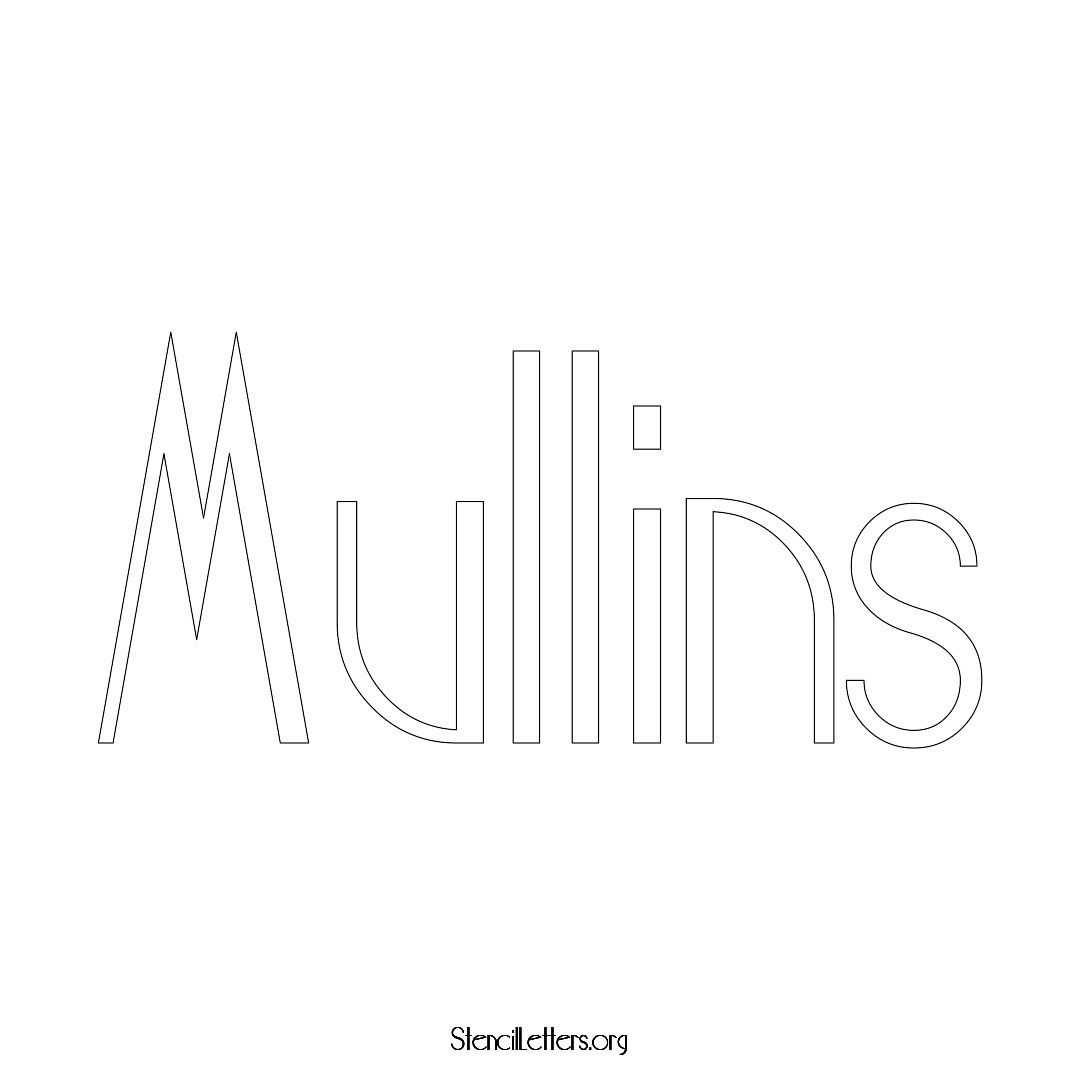 Mullins name stencil in Art Deco Lettering