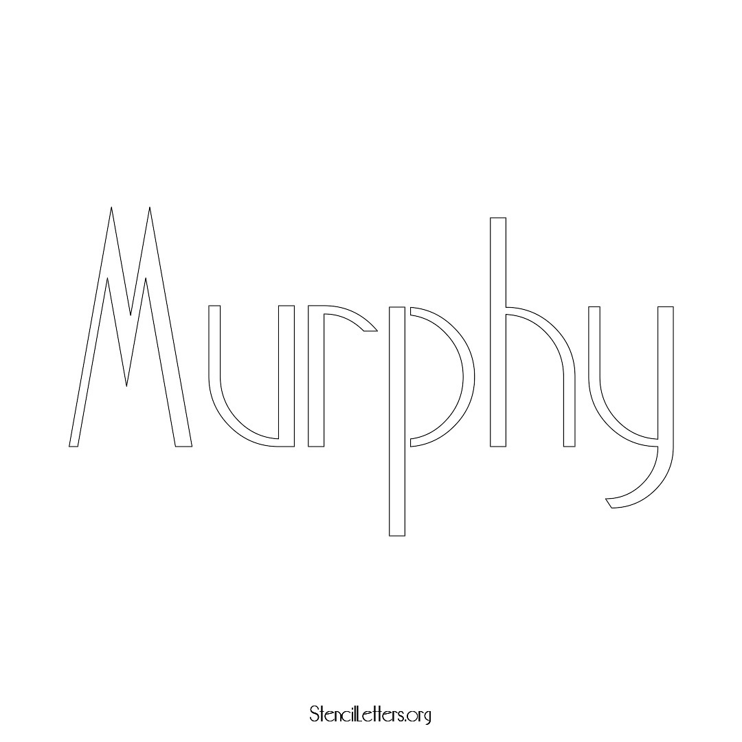 Murphy name stencil in Art Deco Lettering