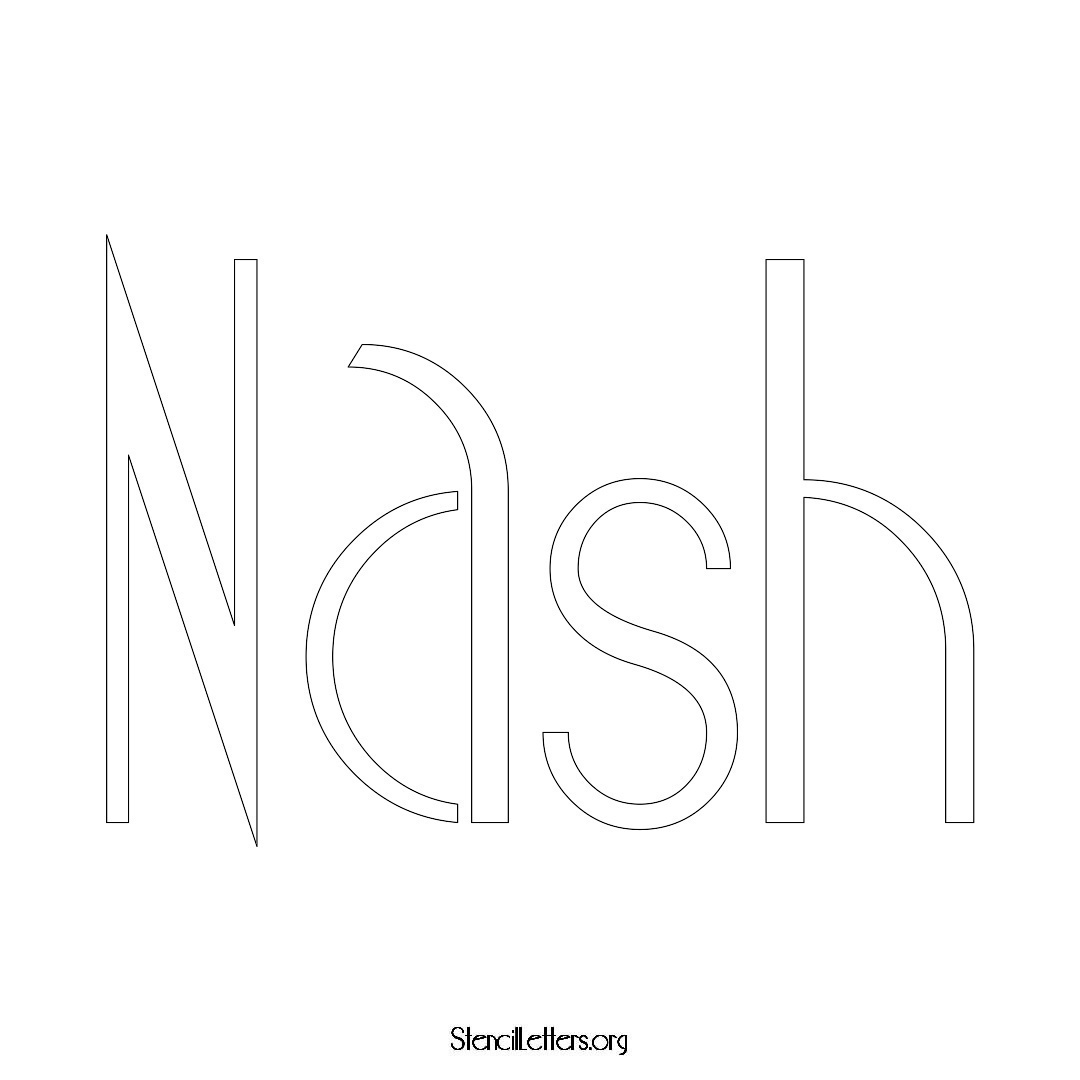 Nash name stencil in Art Deco Lettering