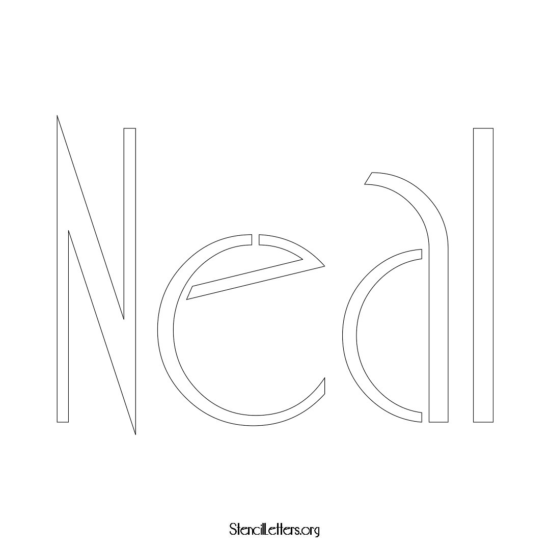 Neal name stencil in Art Deco Lettering