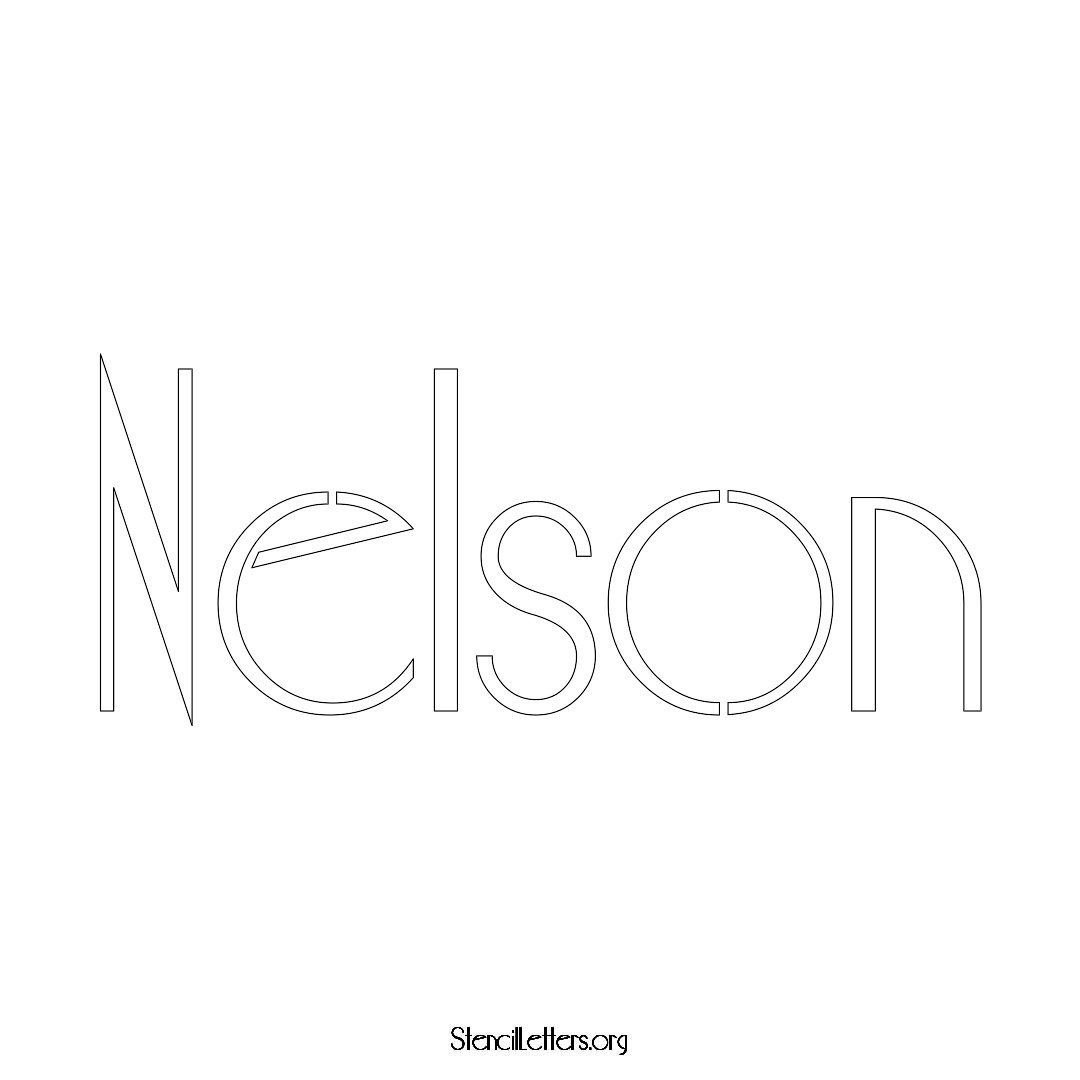 Nelson name stencil in Art Deco Lettering