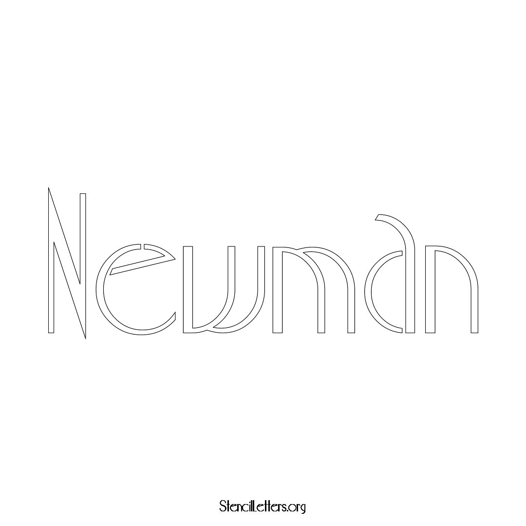 Newman name stencil in Art Deco Lettering