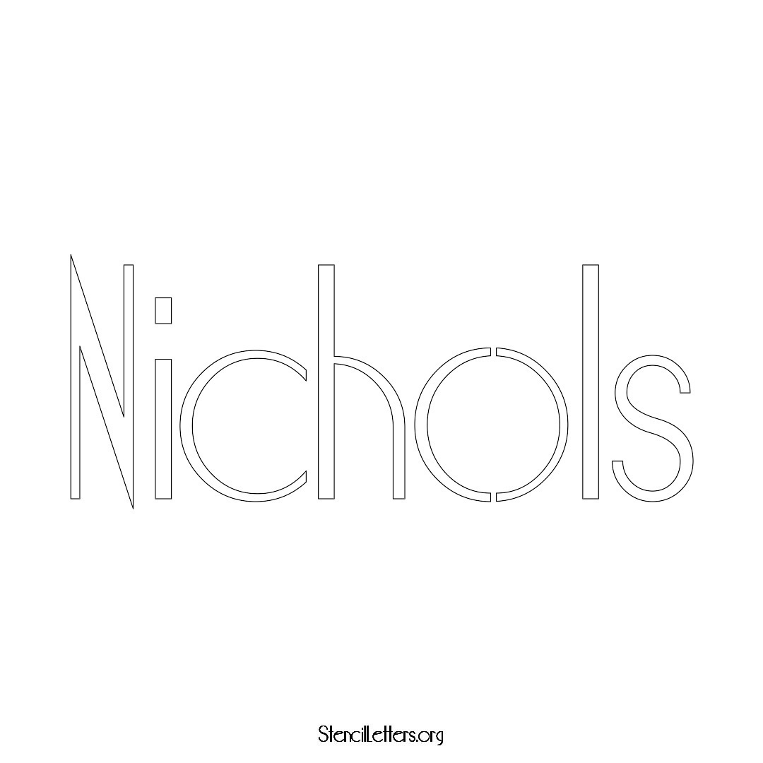 Nichols name stencil in Art Deco Lettering