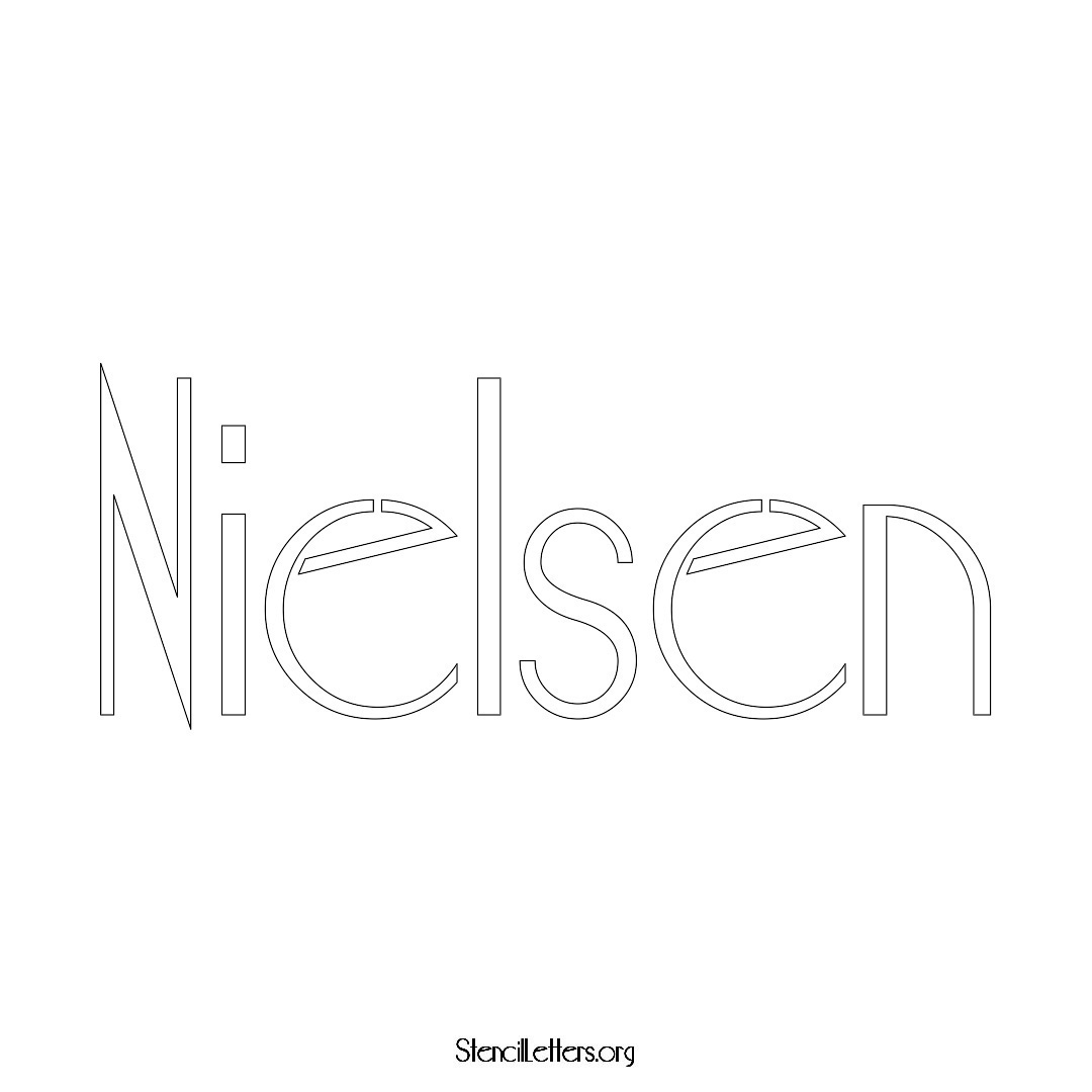 Nielsen name stencil in Art Deco Lettering