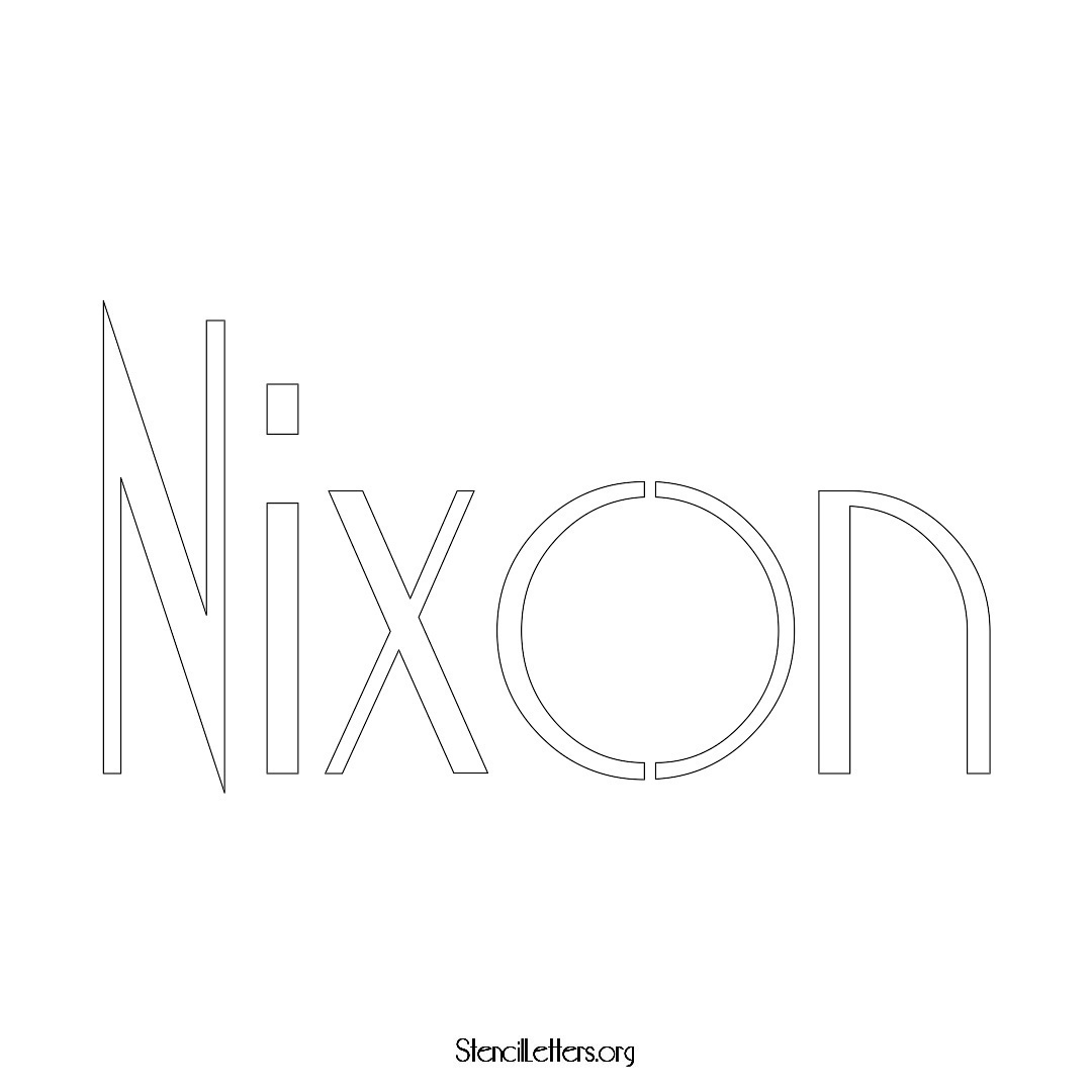 Nixon name stencil in Art Deco Lettering