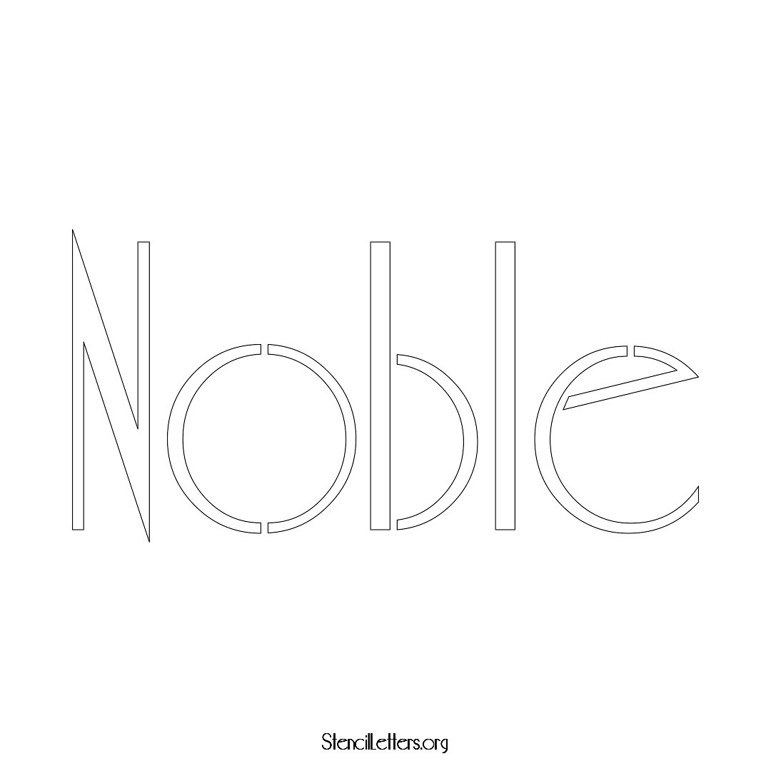 Noble name stencil in Art Deco Lettering