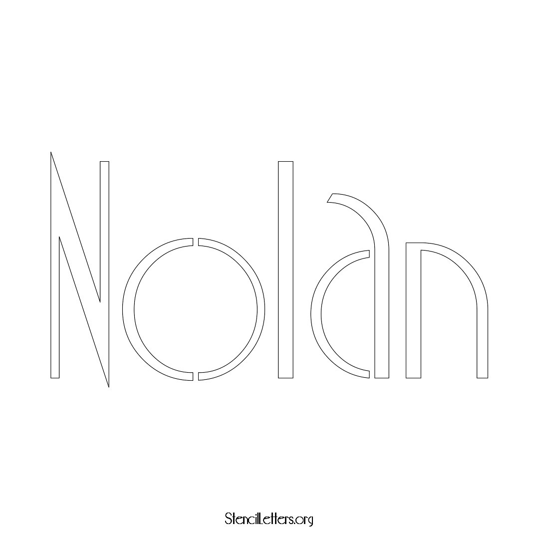 Nolan name stencil in Art Deco Lettering