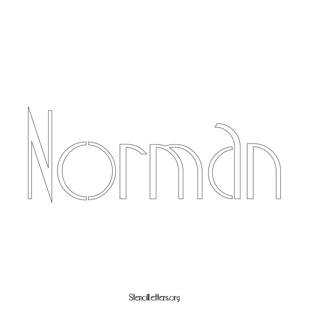 Norman name stencil in Art Deco Lettering