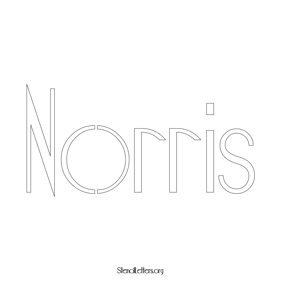 Norris name stencil in Art Deco Lettering