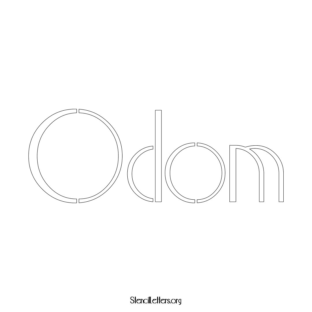 Odom name stencil in Art Deco Lettering