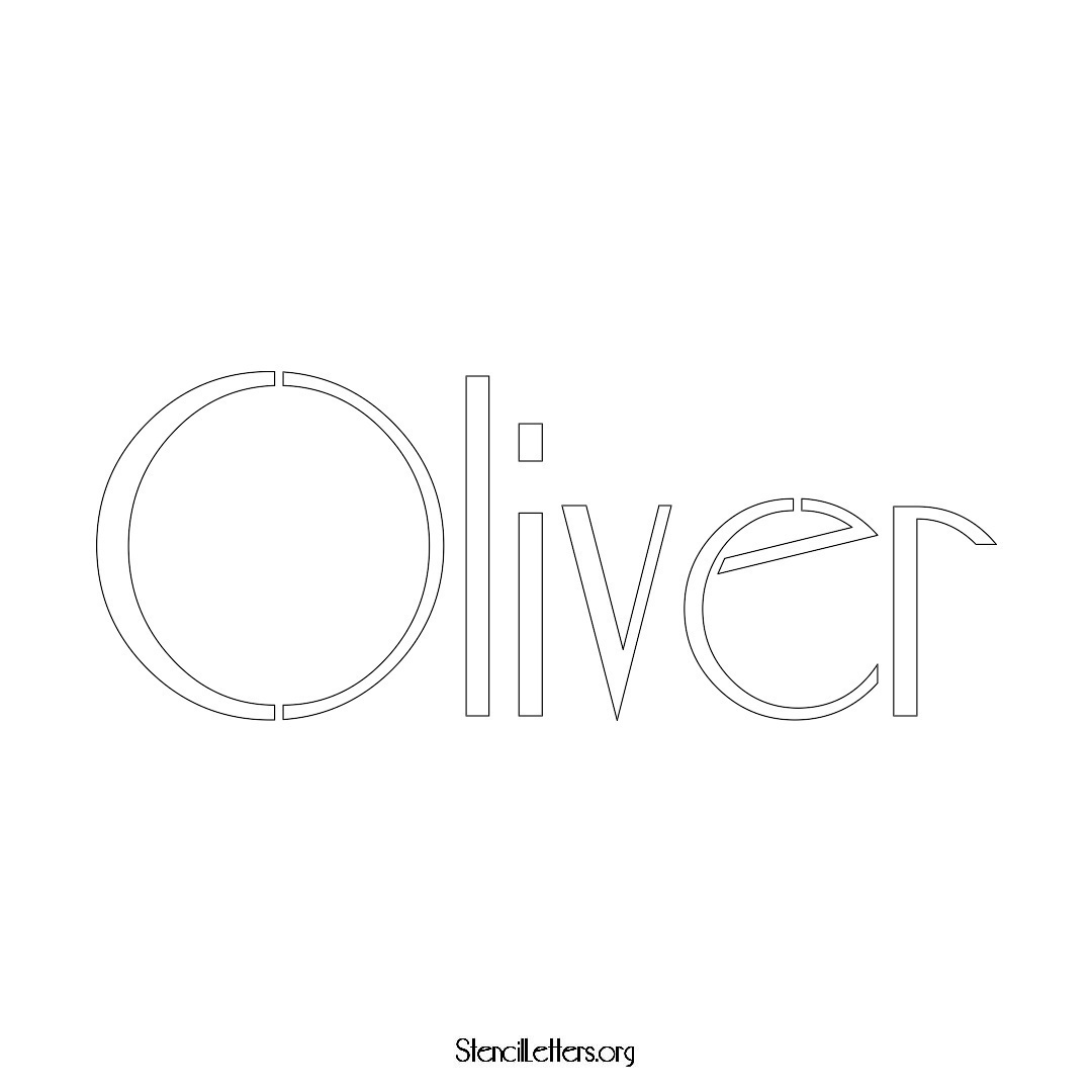 Oliver name stencil in Art Deco Lettering