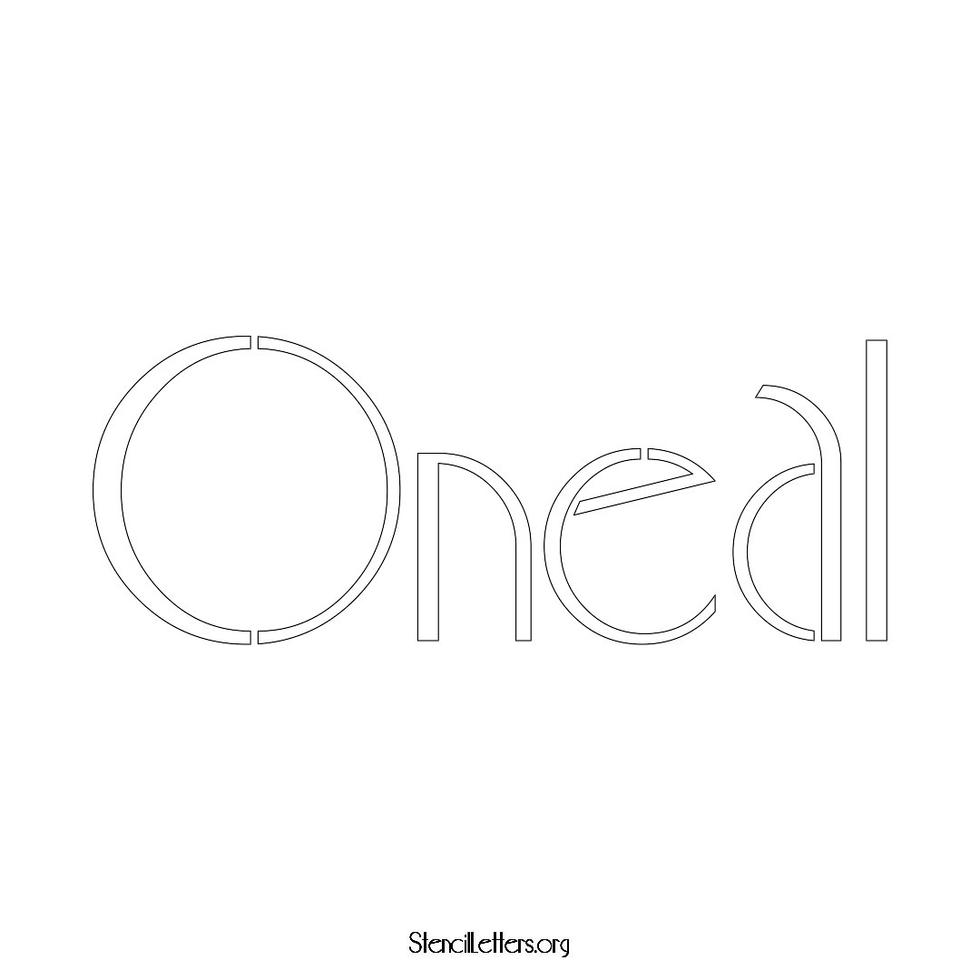 Oneal name stencil in Art Deco Lettering