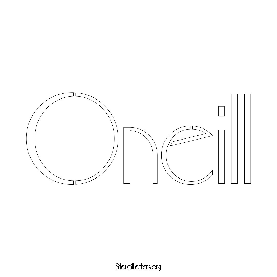 Oneill name stencil in Art Deco Lettering