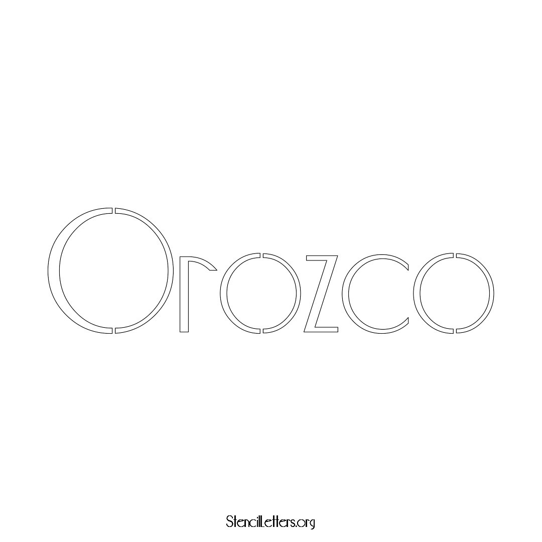 Orozco name stencil in Art Deco Lettering