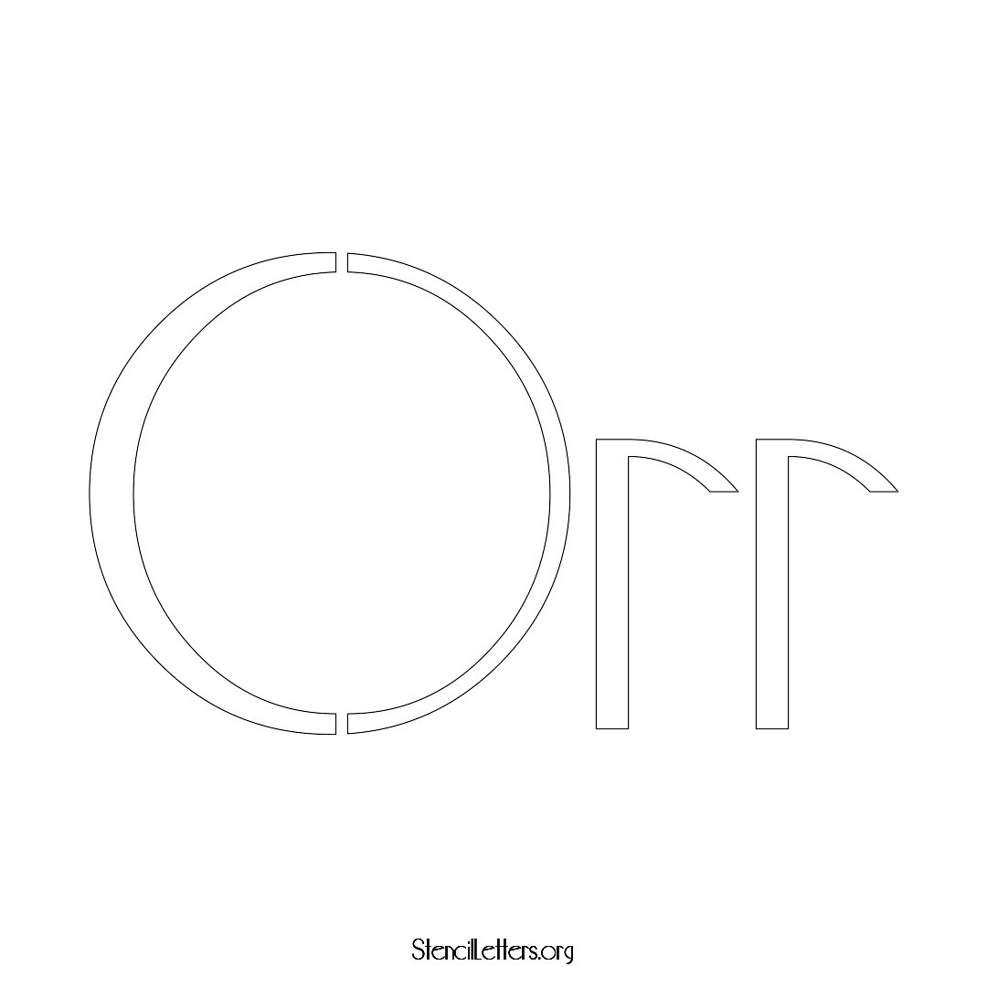 Orr name stencil in Art Deco Lettering