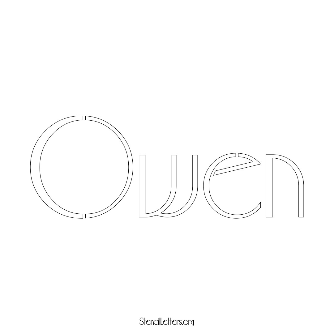 Owen name stencil in Art Deco Lettering