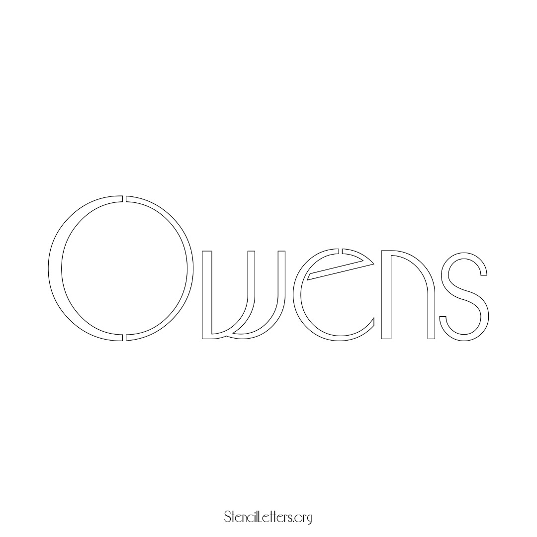 Owens name stencil in Art Deco Lettering