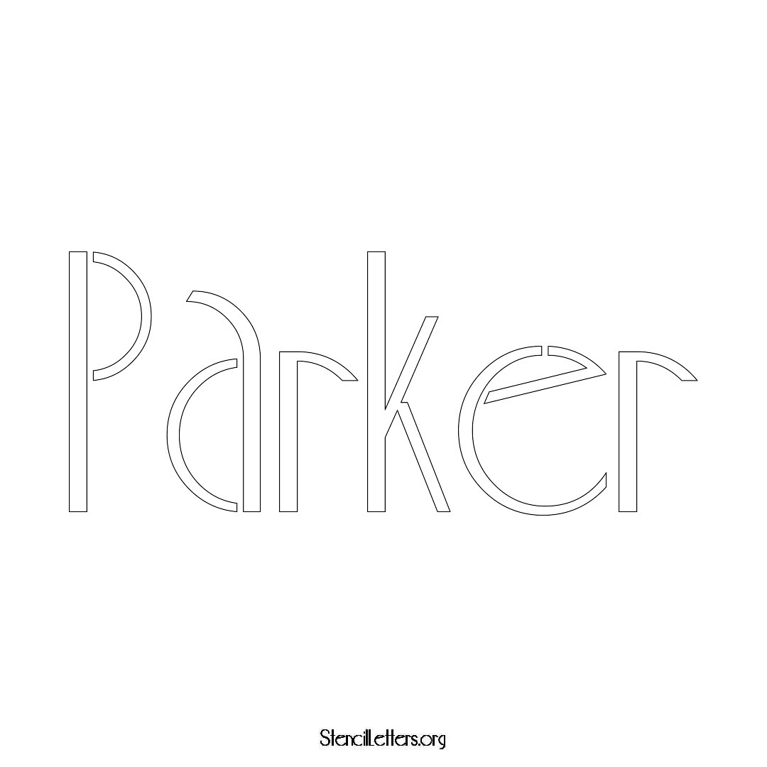 Parker name stencil in Art Deco Lettering