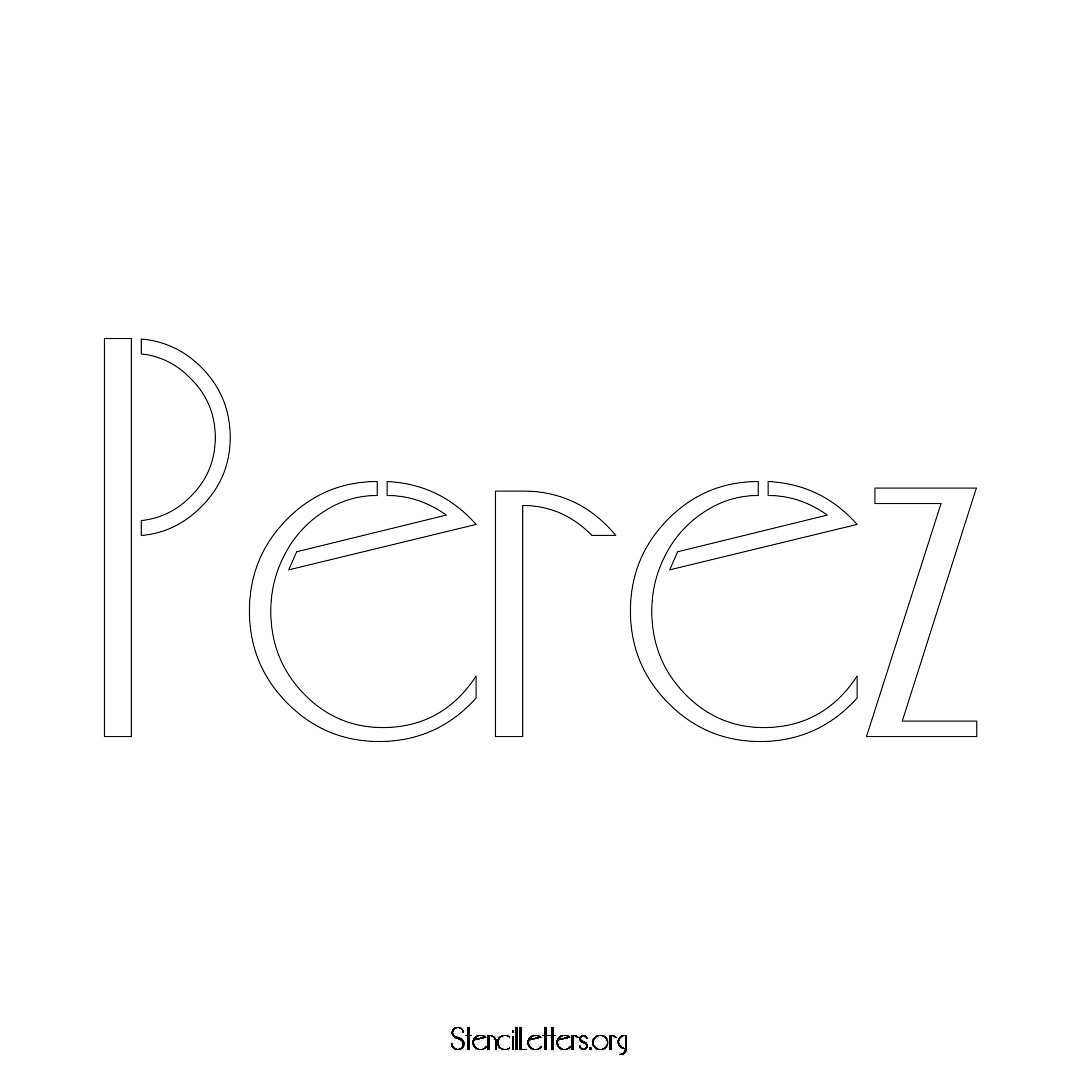 Perez name stencil in Art Deco Lettering