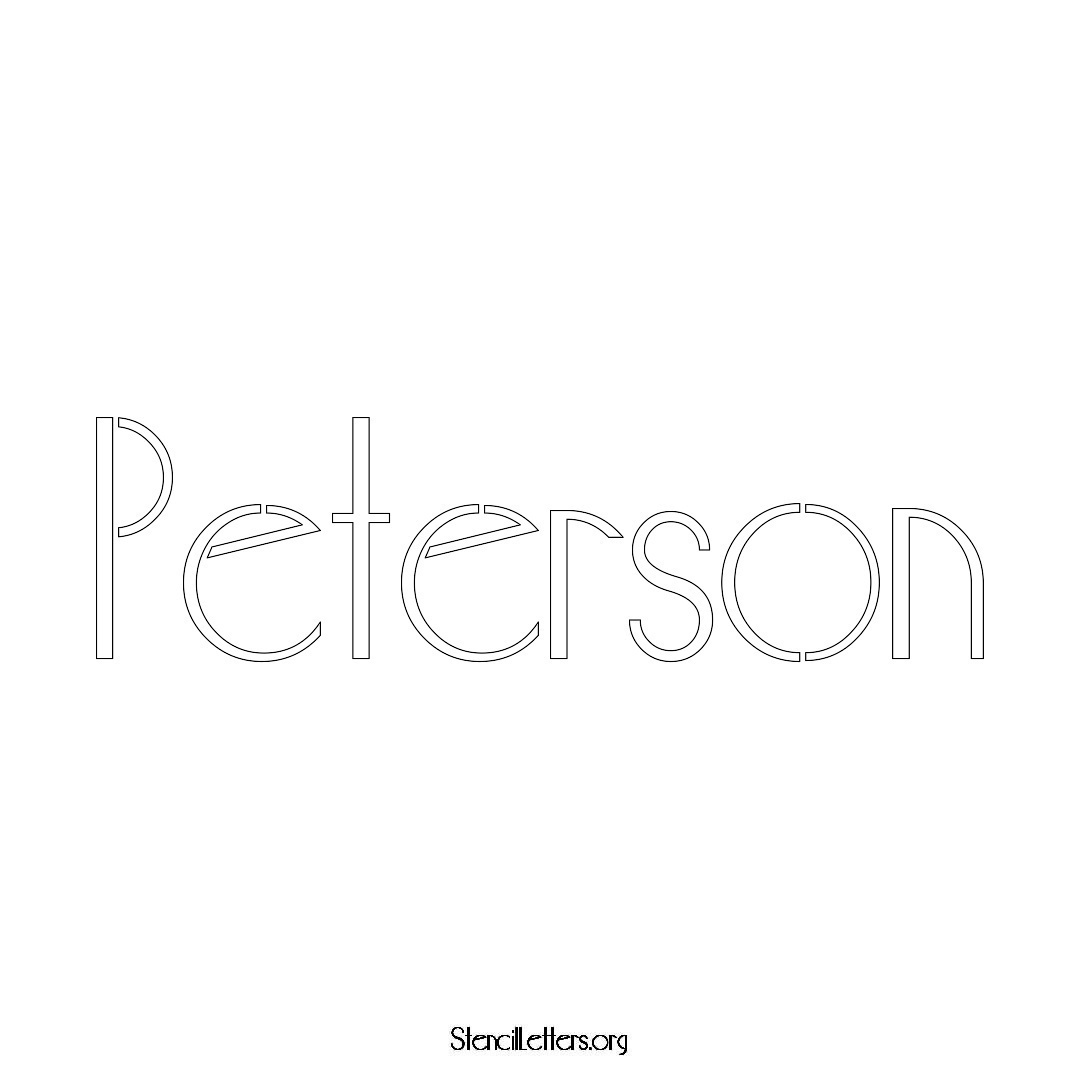 Peterson name stencil in Art Deco Lettering