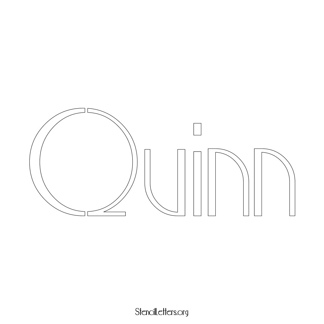 Quinn name stencil in Art Deco Lettering