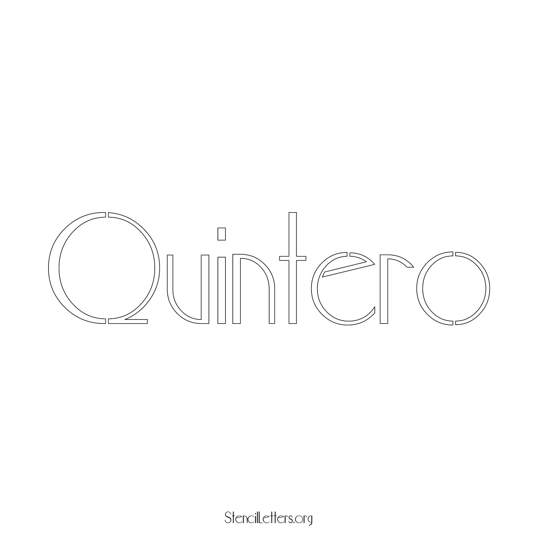 Quintero name stencil in Art Deco Lettering