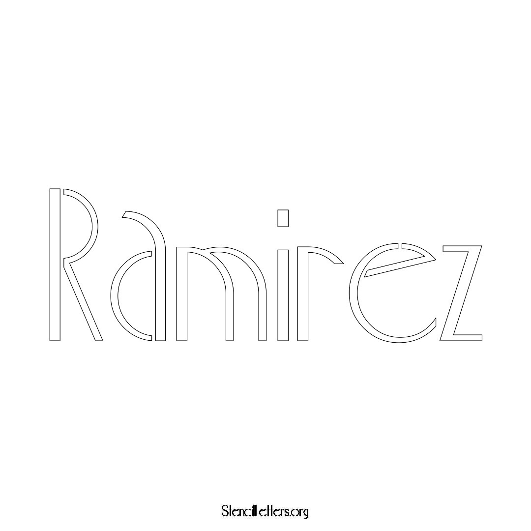 Ramirez name stencil in Art Deco Lettering