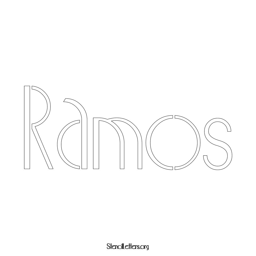 Ramos name stencil in Art Deco Lettering