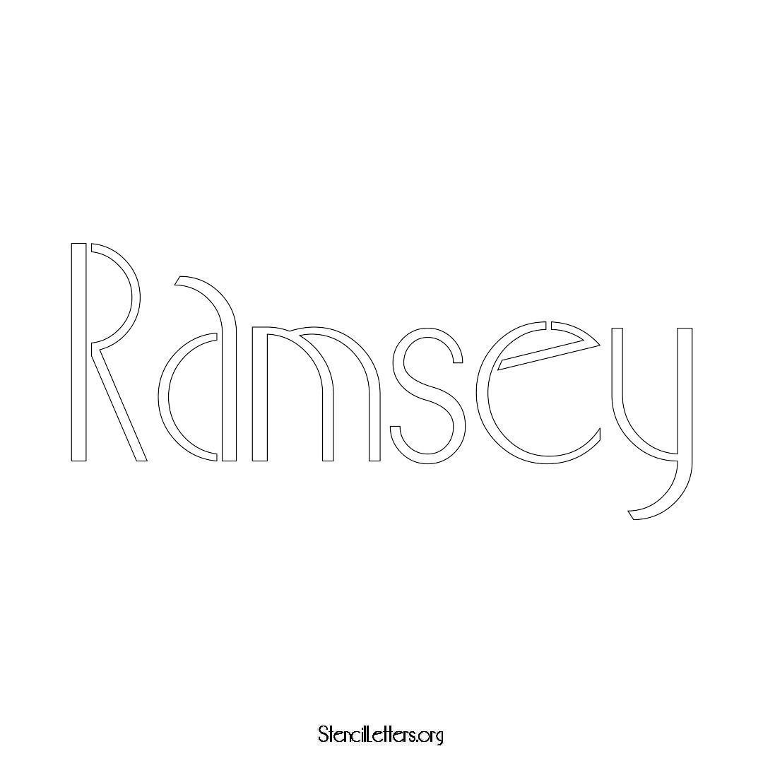 Ramsey name stencil in Art Deco Lettering