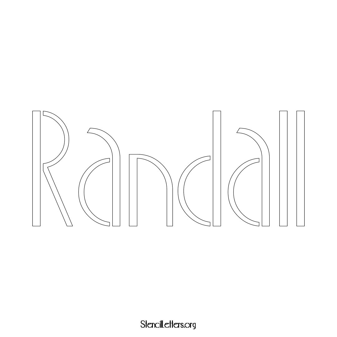 Randall name stencil in Art Deco Lettering