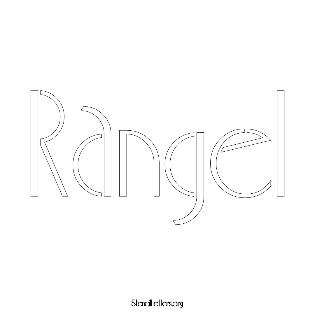 Rangel name stencil in Art Deco Lettering