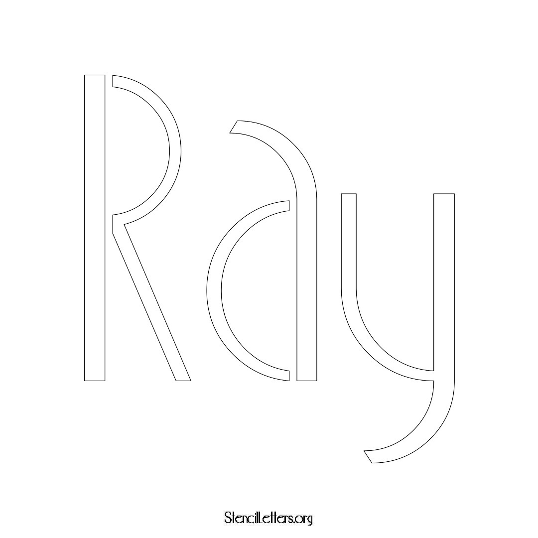 Ray name stencil in Art Deco Lettering