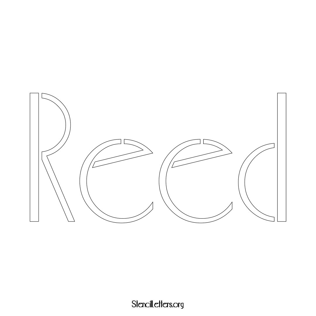 Reed name stencil in Art Deco Lettering