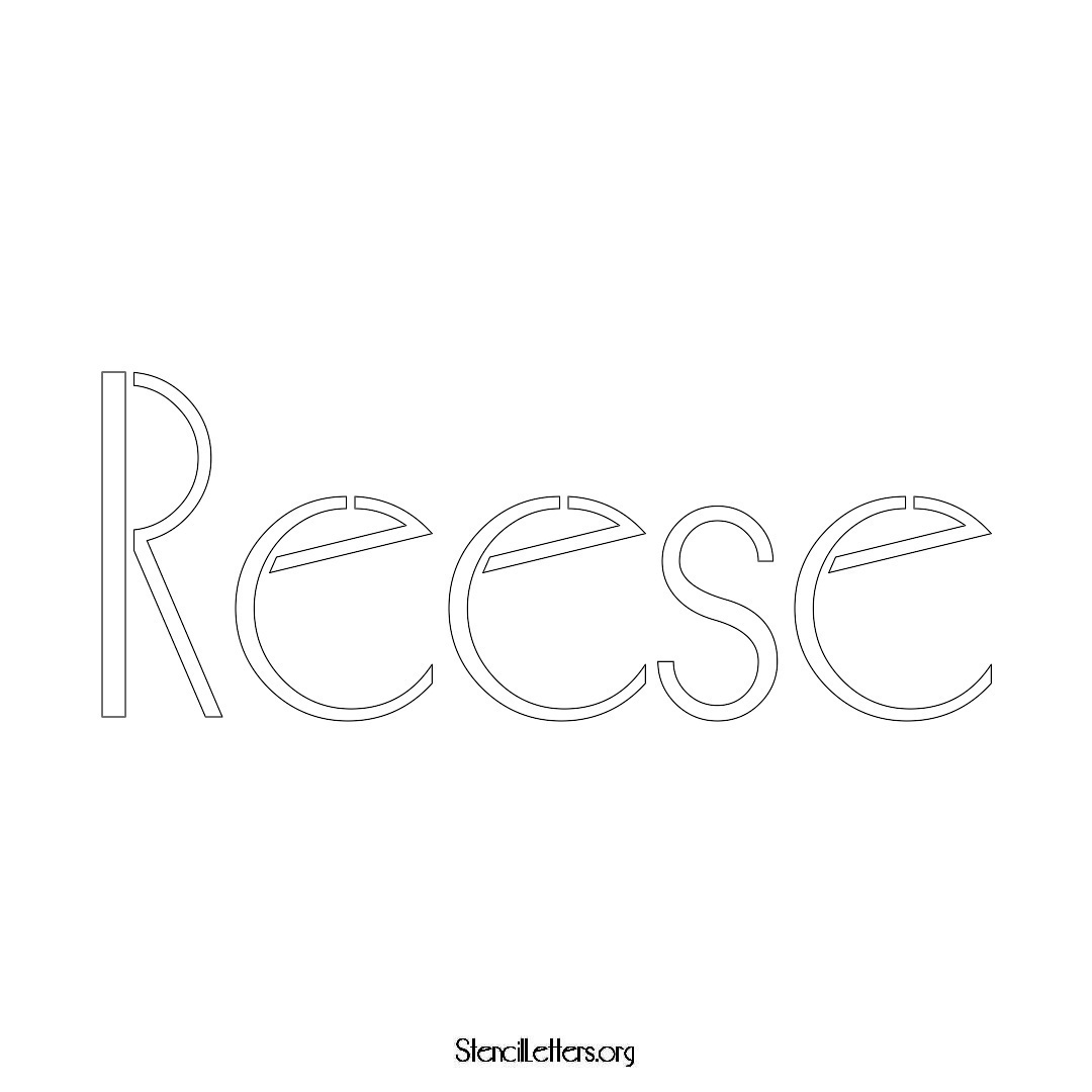 Reese name stencil in Art Deco Lettering