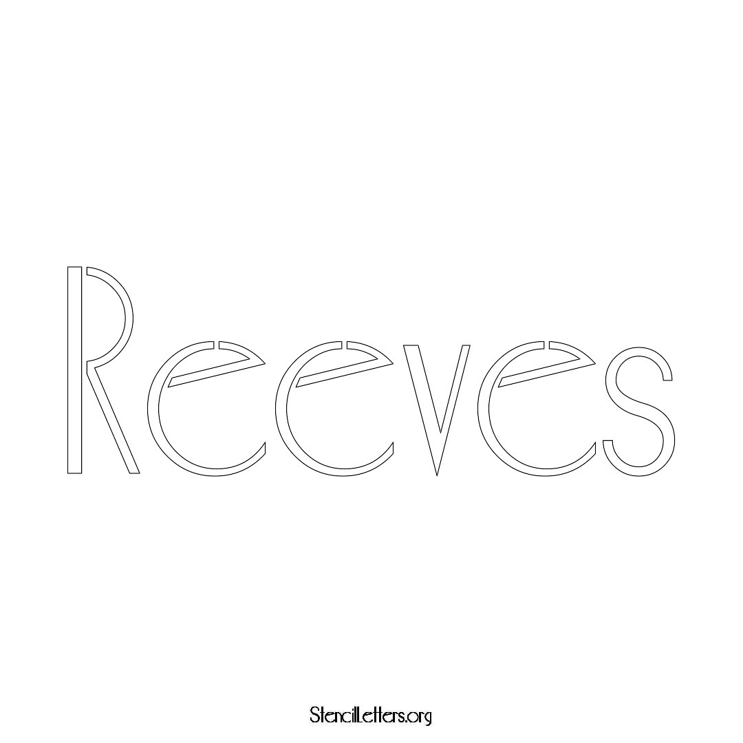 Reeves name stencil in Art Deco Lettering