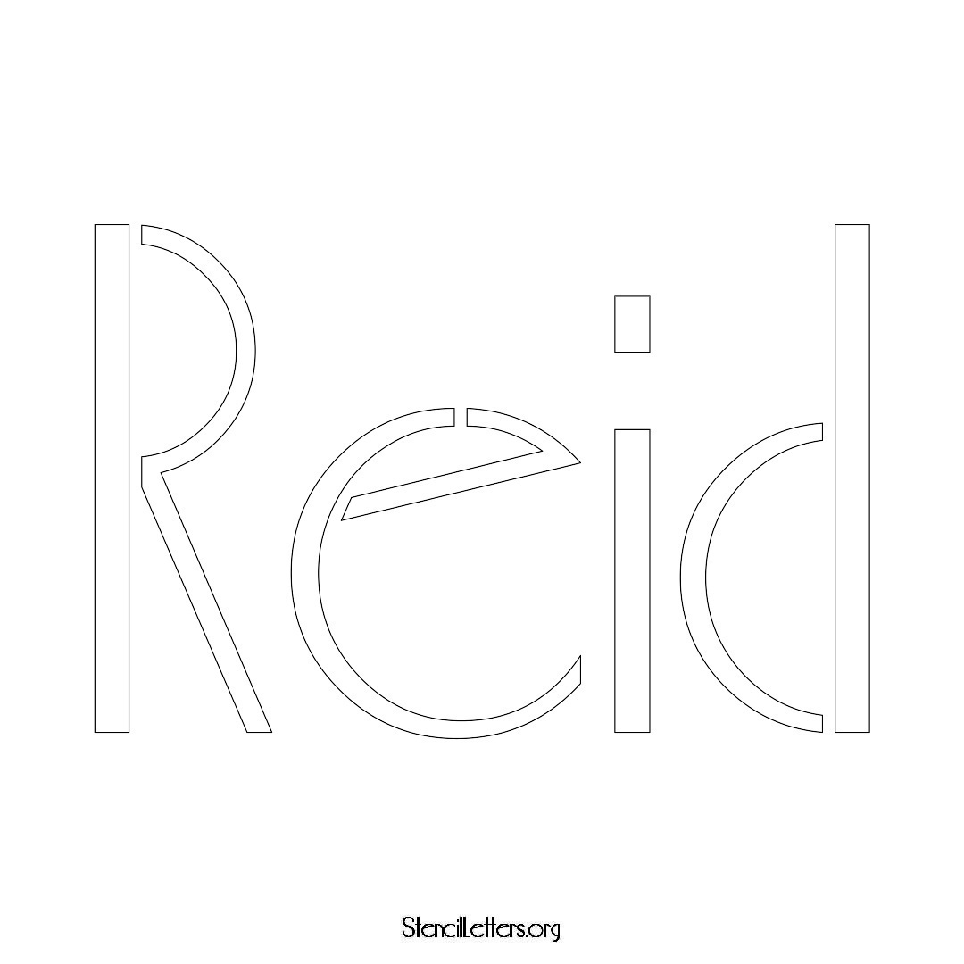 Reid name stencil in Art Deco Lettering