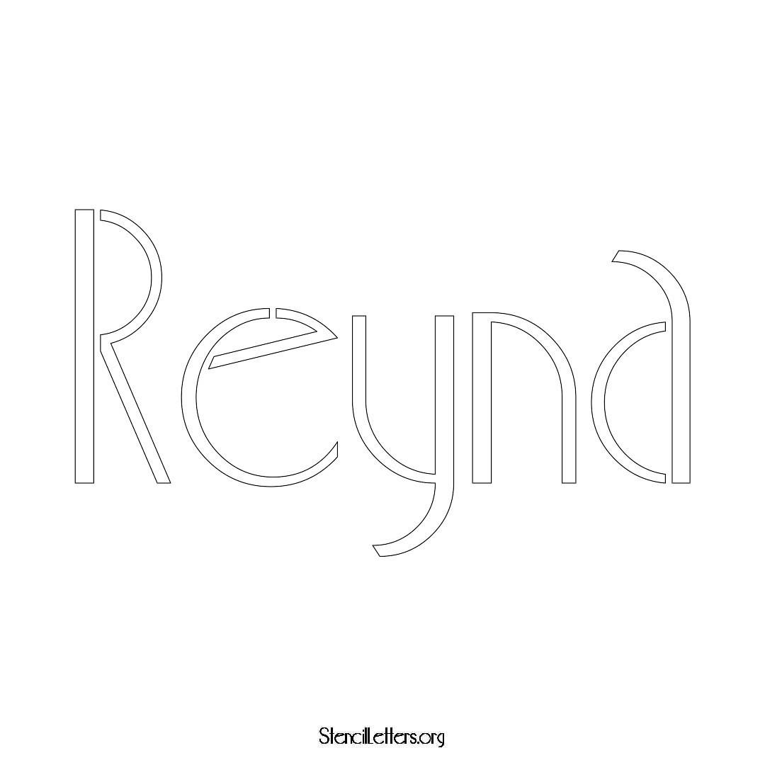 Reyna name stencil in Art Deco Lettering