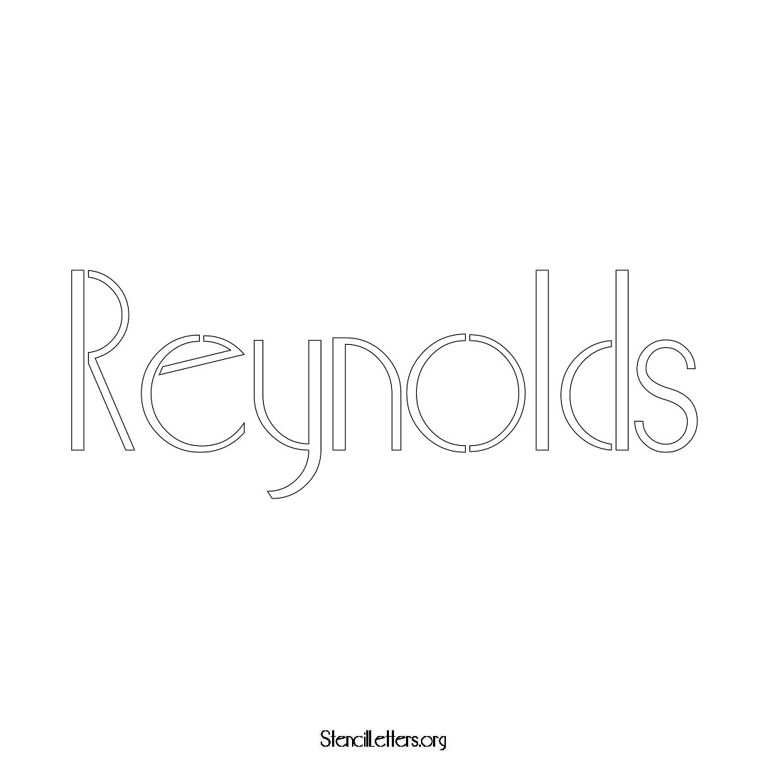 Reynolds name stencil in Art Deco Lettering