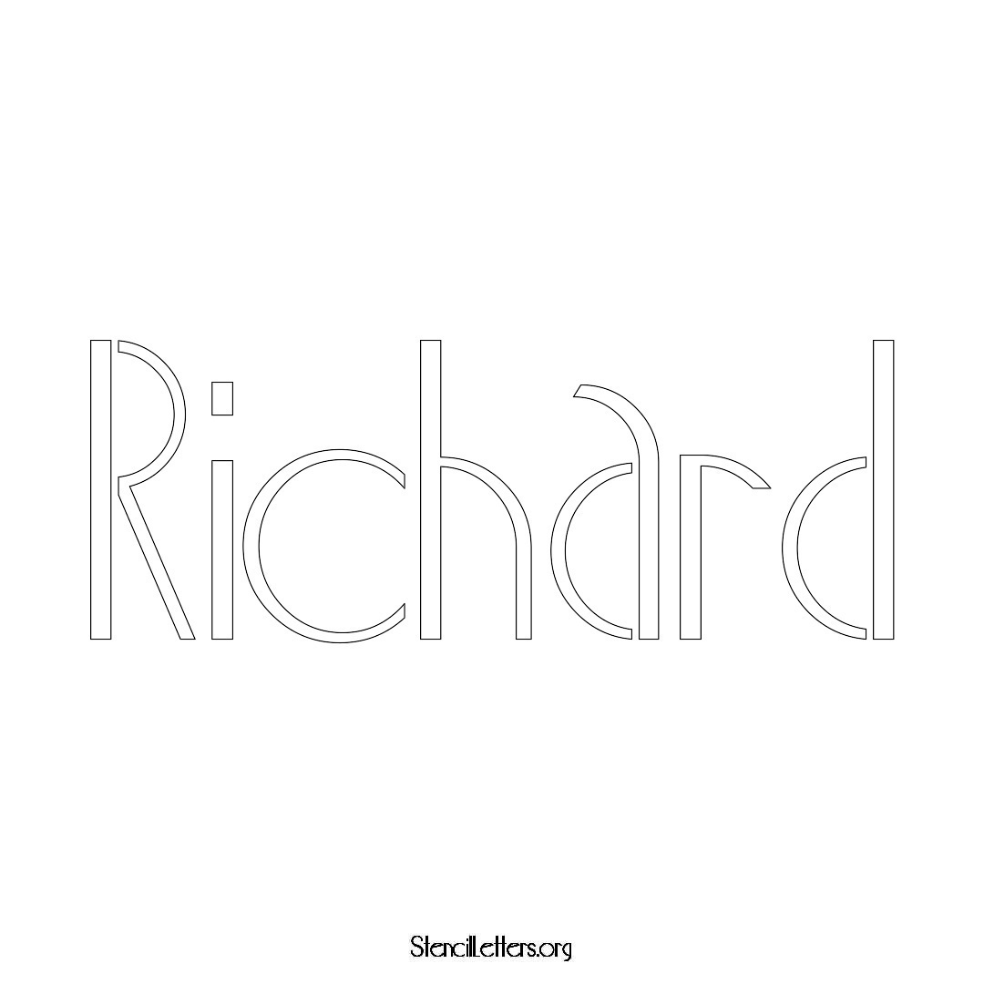 Richard name stencil in Art Deco Lettering