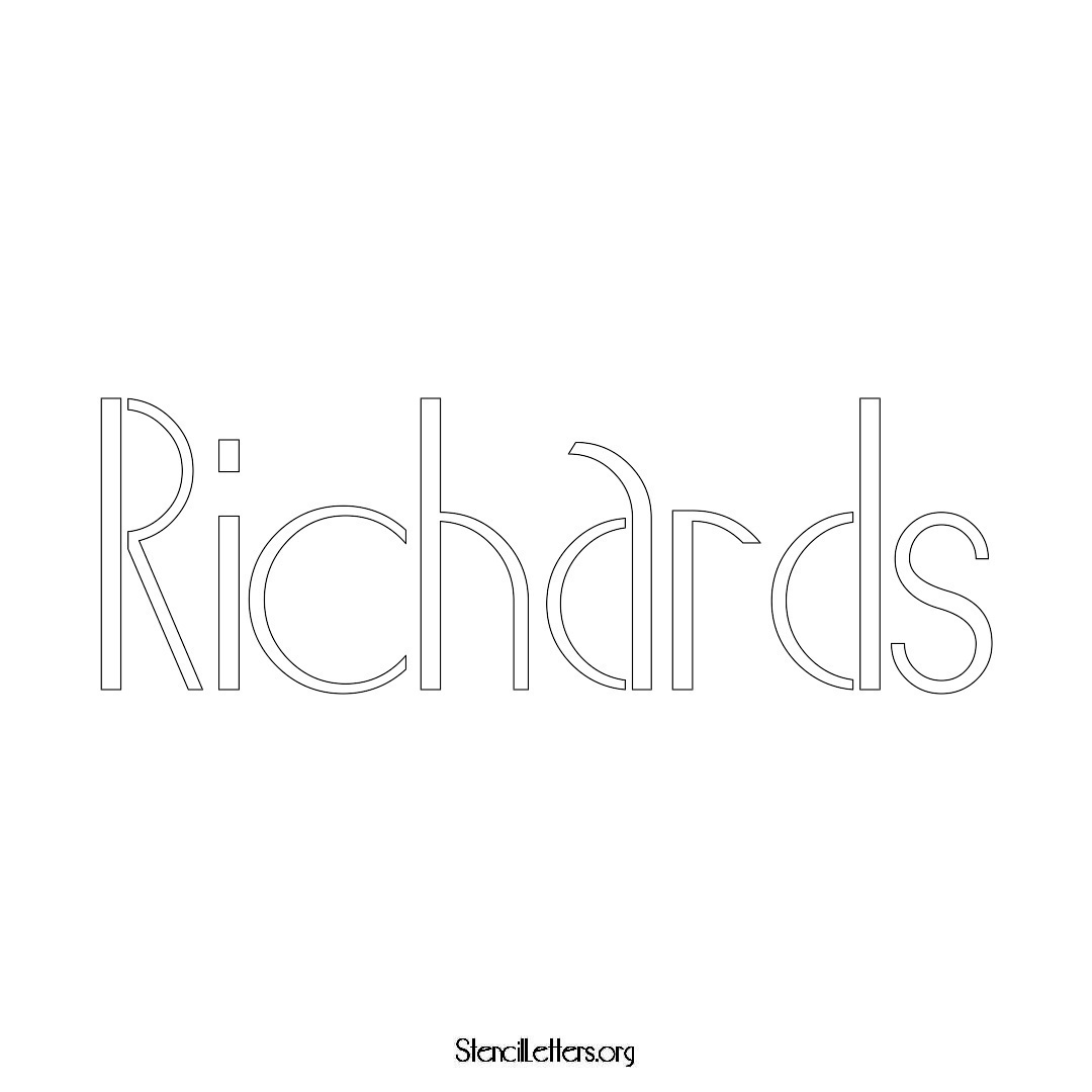 Richards name stencil in Art Deco Lettering