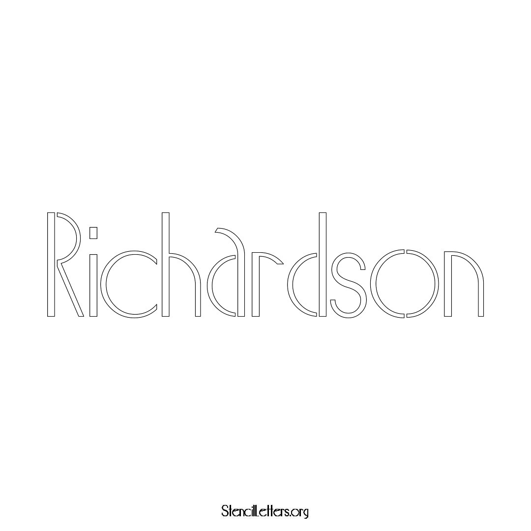 Richardson name stencil in Art Deco Lettering