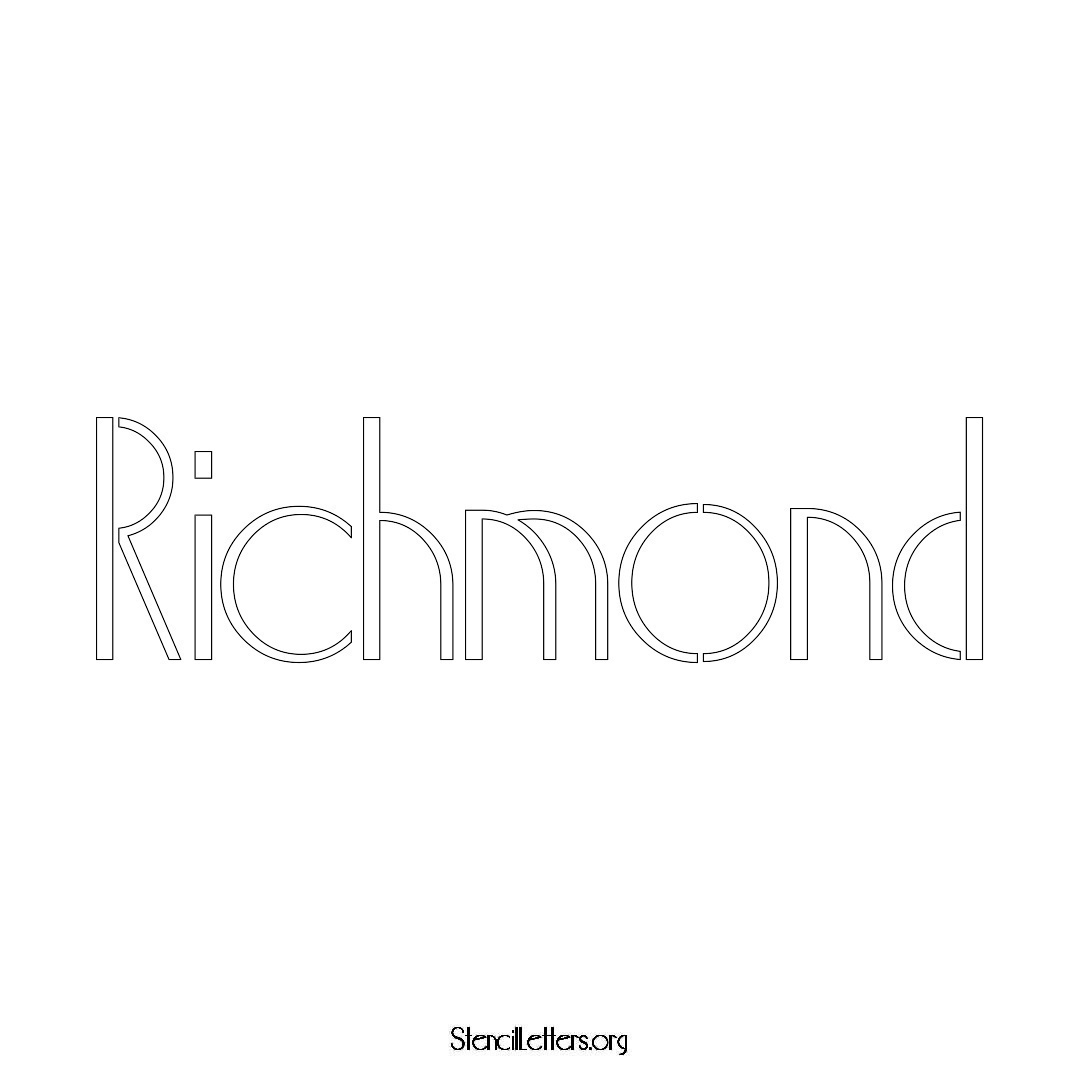 Richmond name stencil in Art Deco Lettering