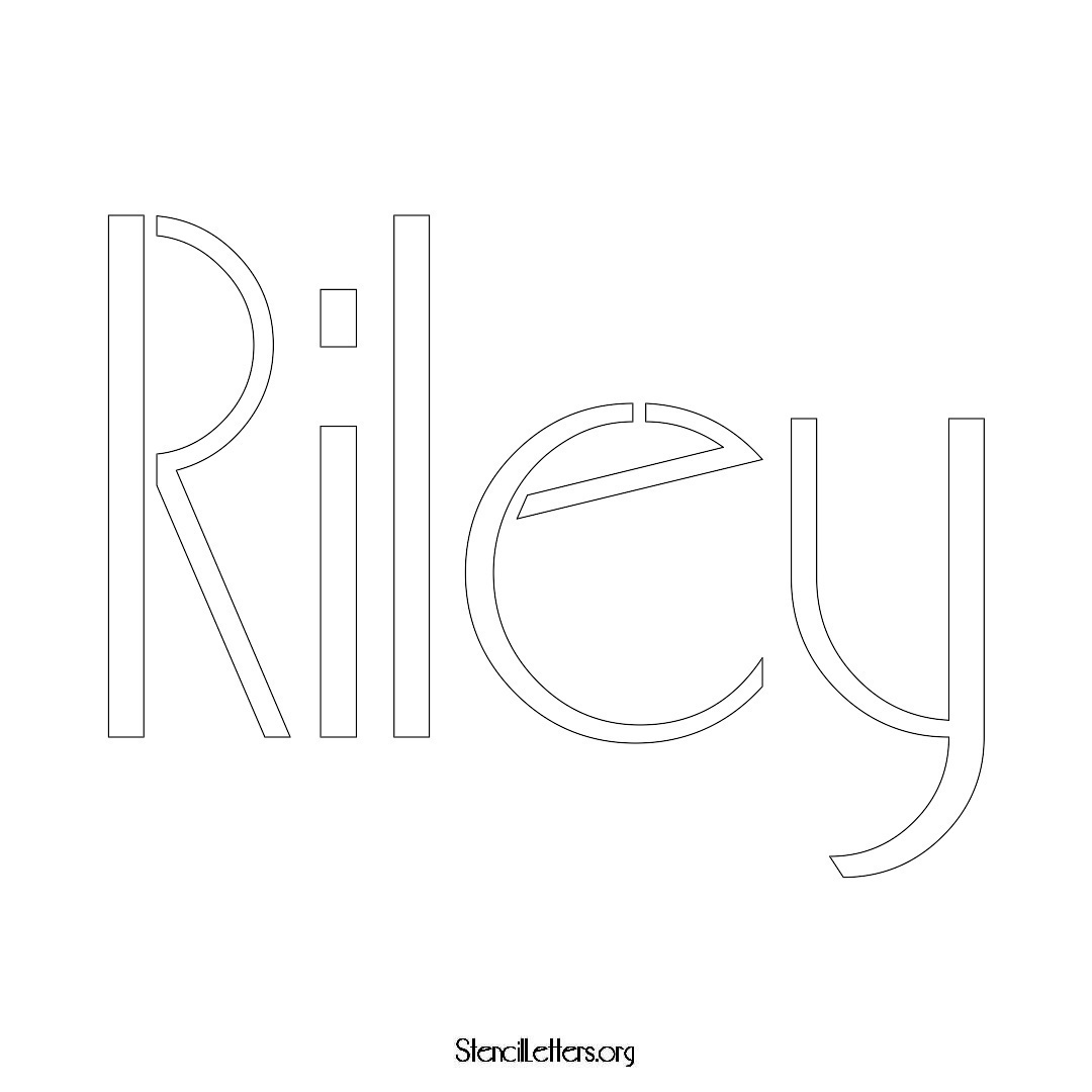Riley name stencil in Art Deco Lettering