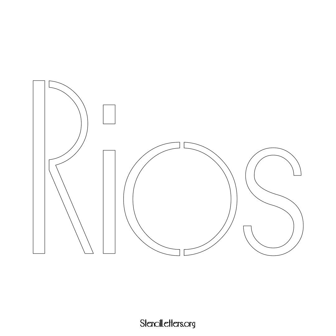 Rios name stencil in Art Deco Lettering