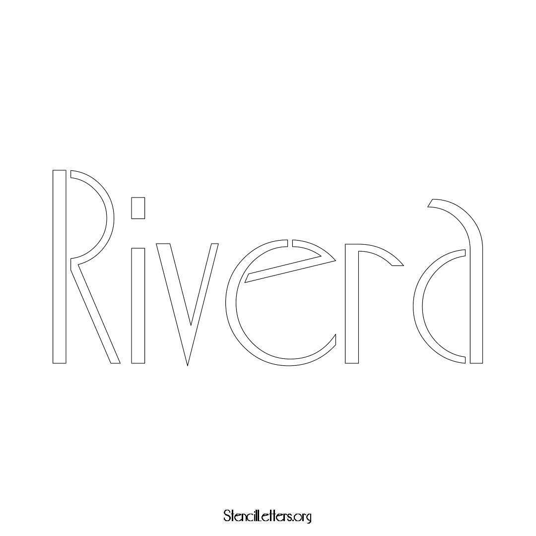 Rivera name stencil in Art Deco Lettering