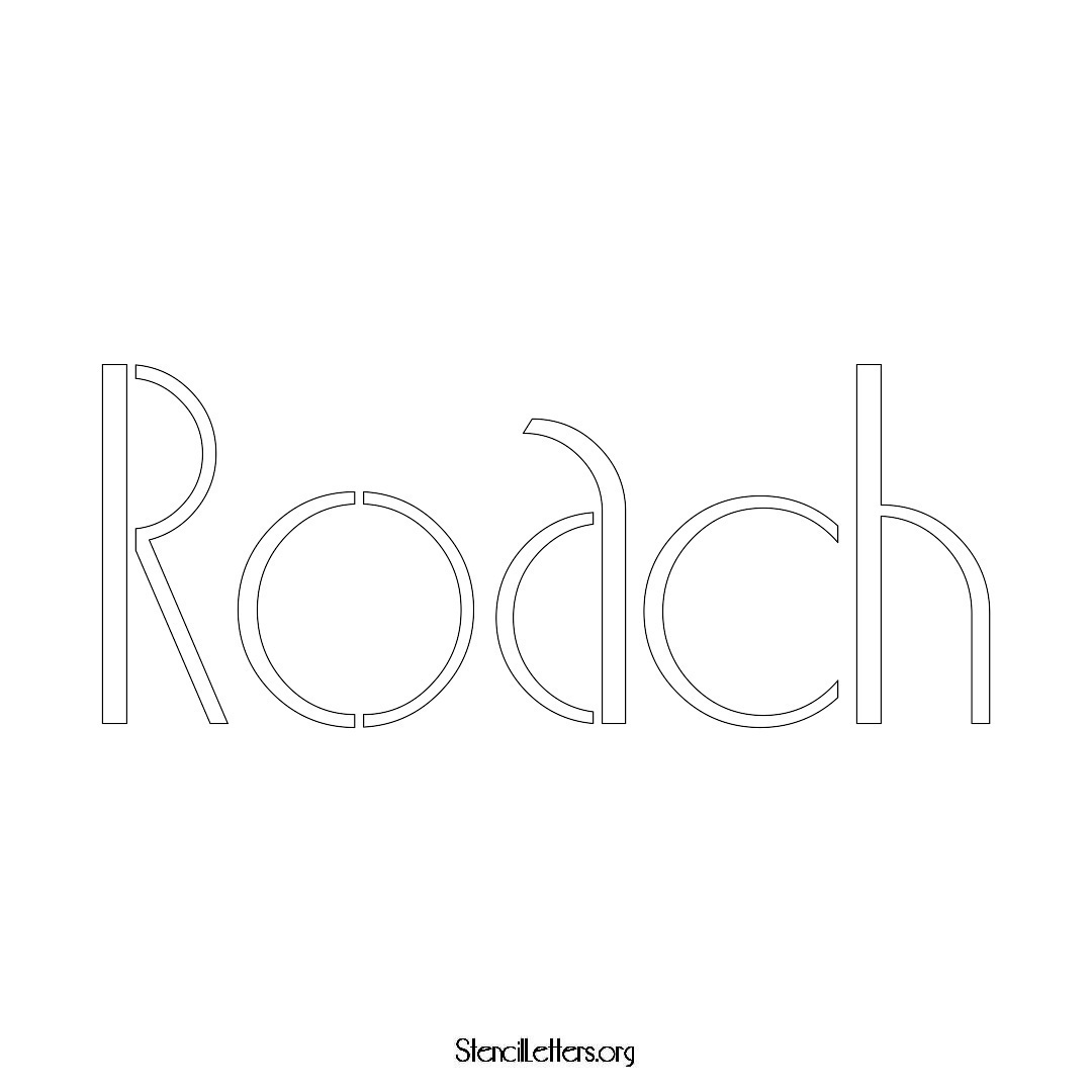 Roach name stencil in Art Deco Lettering