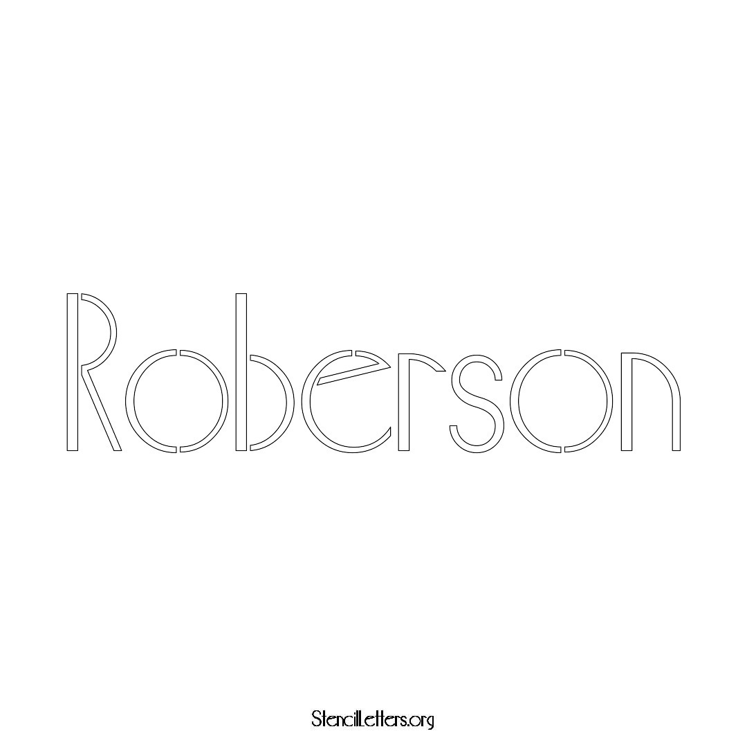 Roberson name stencil in Art Deco Lettering