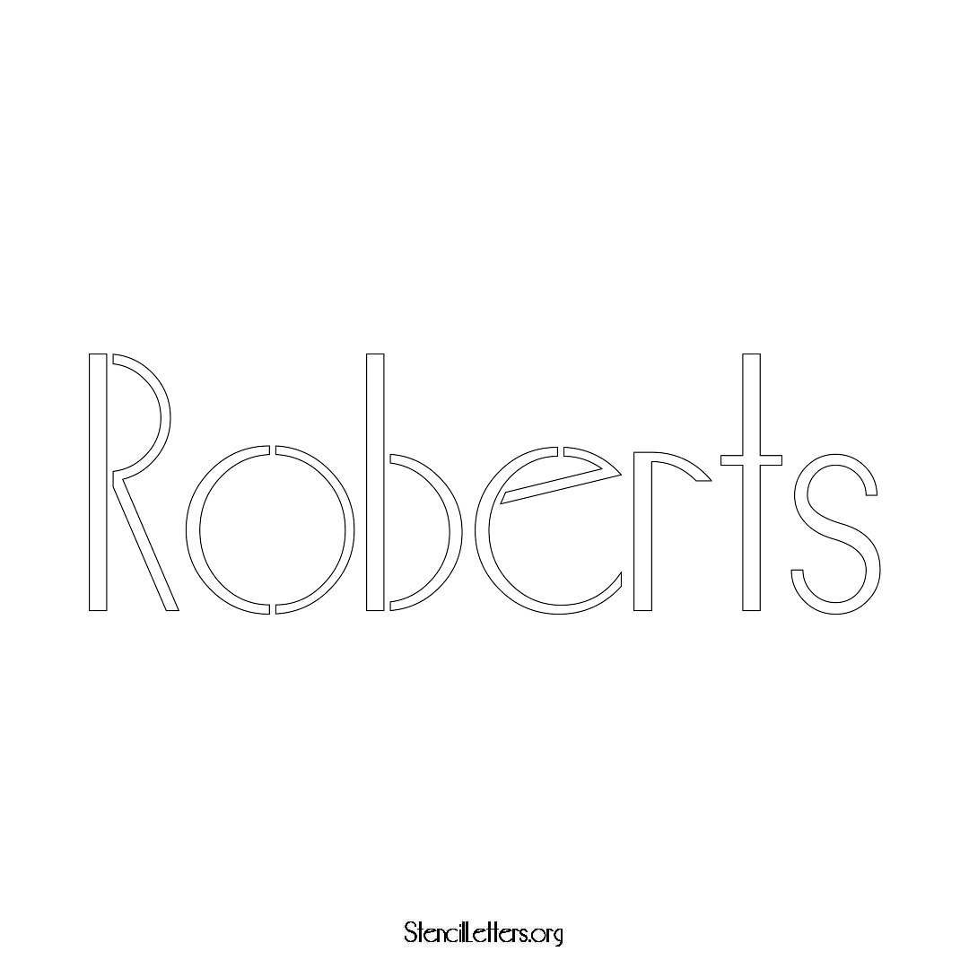 Roberts name stencil in Art Deco Lettering