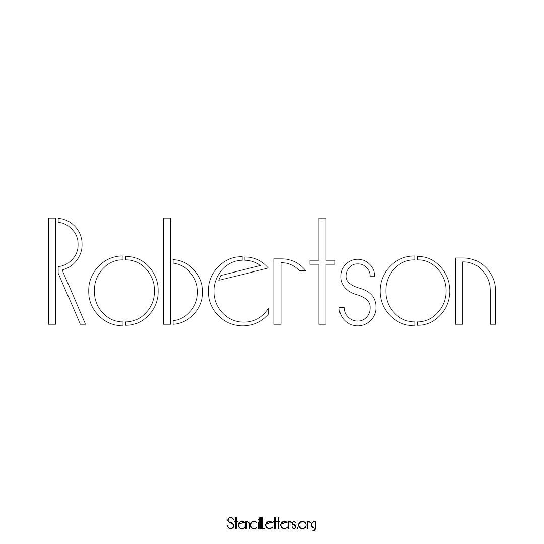 Robertson name stencil in Art Deco Lettering